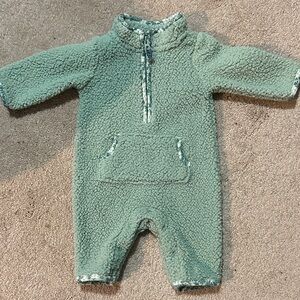 Carters Sherpa Baby One-Piece in Sage Green